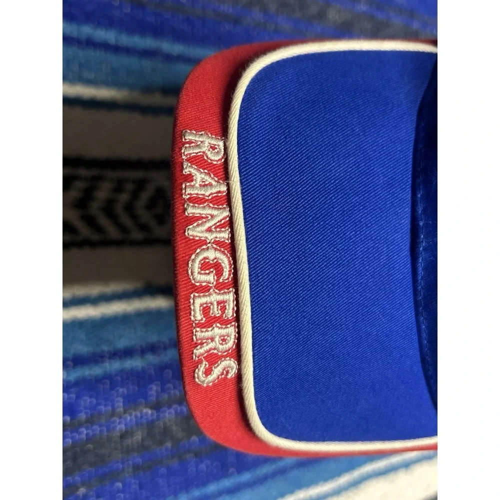 Texas Rangers Hat Adult Velcroback Classic Blue and Red 100% Cotton Promotional